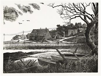 Albee, Grace (1890-1985) Two Wood Engravings, Coastal Subjects.